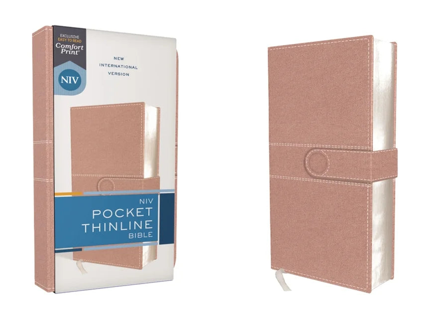 Pocket Thinline Print Niv, Snap (Other) Letter, Bible, Closure, Leathersoft, Pink, Comfort Red